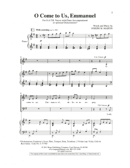 page one of O Come To Us, Emmanuel (SATB Choir)
