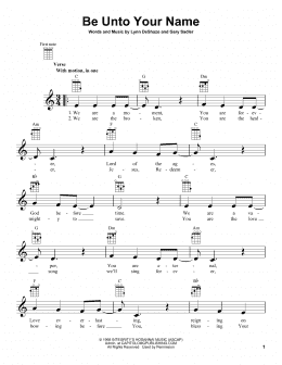 page one of Be Unto Your Name (Ukulele)