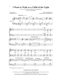 page one of I Want to Walk as a Child of the Light (SATB Choir)