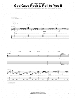 page one of God Gave Rock & Roll To You II (Guitar Tab)