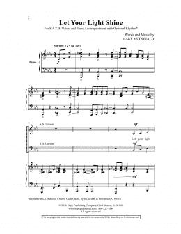 page one of Let Your Light Shine (SATB Choir)