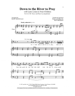 page one of Down to the River to Pray (SATB Choir)