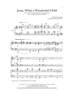 page one of Jesus, What a Wonderful Child (SATB Choir)