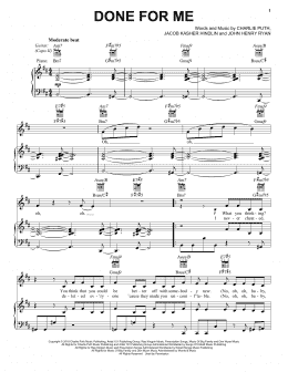 page one of Done For Me (feat. Kehlani) (Piano, Vocal & Guitar Chords (Right-Hand Melody))
