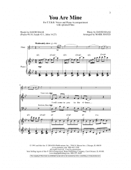 page one of You Are Mine (TTBB Choir)