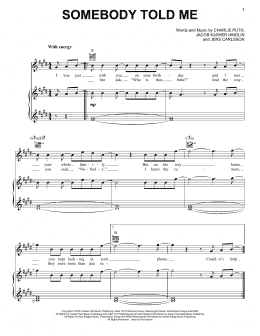 page one of Somebody Told Me (Piano, Vocal & Guitar Chords (Right-Hand Melody))