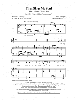 page one of Then Sings My Soul (How Great Thou Art) (arr. Mary McDonald) (SSA Choir)