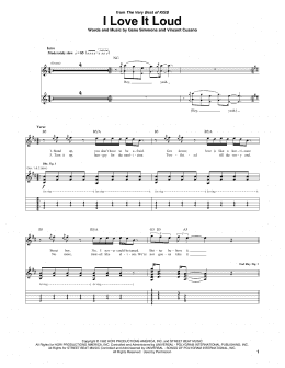 page one of I Love It Loud (Guitar Tab)