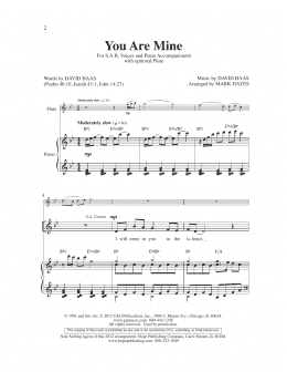 page one of You Are Mine (SAB Choir)