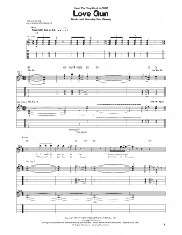 page one of Love Gun (Guitar Tab)
