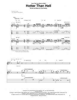 page one of Hotter Than Hell (Guitar Tab)