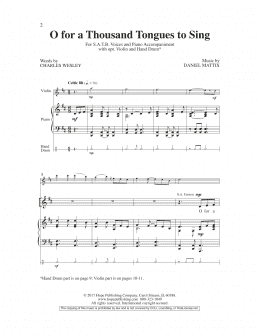 page one of O For A Thousand Tongues To Sing (SATB Choir)
