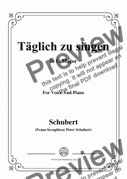 page one of Schubert-Täglich zu singen,in G Major,for Voice&Piano