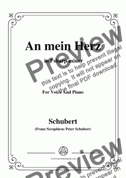 page one of Schubert-An mein Herz,in f sharp minor,for Voice&Piano