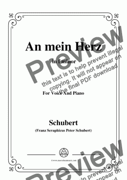 page one of Schubert-An mein Herz,in f minor,for Voice&Piano