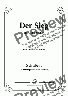 page one of Schubert-Der Sieg,in A flat Major,for Voice&Piano