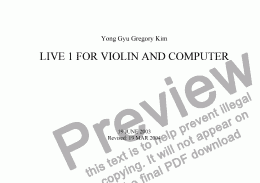 page one of Live Concerto 1 for Violin and Computer