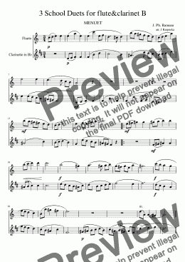 page one of 3_School_Duets_for_flute&clarinet_B Menuet p.