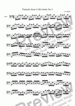 page one of Prelude from Cello Suite No 1