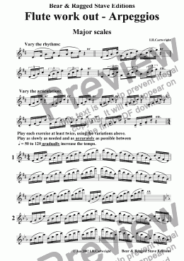 page one of Flute workout  -  Arpeggios