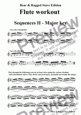 page one of Flute workout - Sequences II