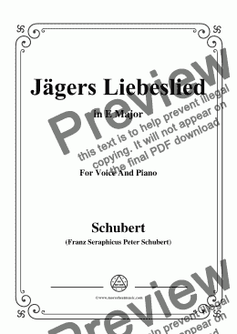 page one of Schubert-Jägers Liebeslied,Op.96 No.2,in E Major,for Voice&Piano