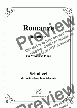 page one of Schubert-Romanze,in e minor,for Voice&Piano