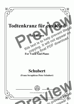 page one of Schubert-Todtenkranz für ein Kind,in f minor,for Voice&Piano
