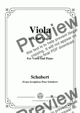 page one of Schubert-Viola(Violet),Op.123(D.786),in A flat Major,for Voice&Piano