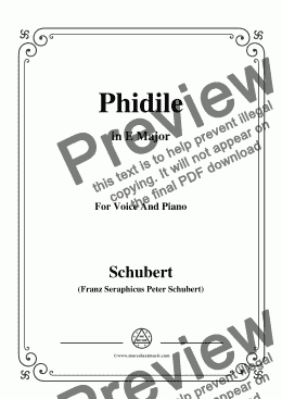 page one of Schubert-Phidile,in E Major,for Voice&Piano