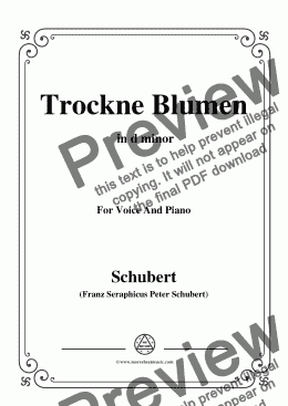 page one of Schubert-Trockne Blumen,Op.25 No.18,in d minor,for Voice&Piano