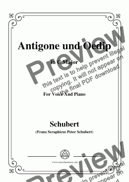 page one of Schubert-Antigone und Oedip,Op.6 No.2,in C Major,for Voice&Piano