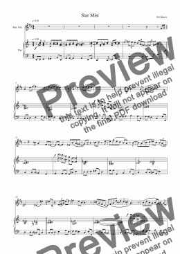 page one of Star Mist - Soprano Sax