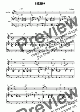 page one of Horizon - Soprano Sax