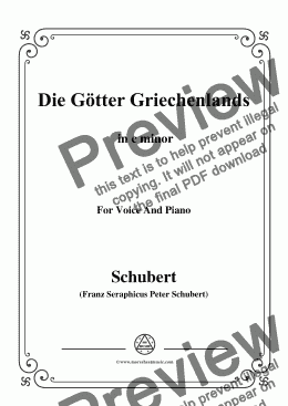 page one of Schubert-Die Götter Griechenlands(The Gods of Greece), D.677,in c minor,for Voice&Piano