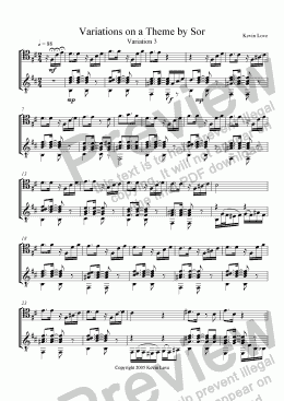 page one of Variations on a Theme by Sor (Cello and Guitar) - Var. 3