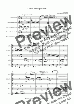 page one of Catch me if you can (fl, fl/ob, 3cl)