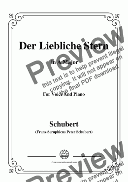 page one of Schubert-Der Liebliche Stern,in A Major,for Voice&Piano