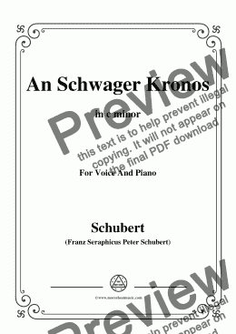 page one of Schubert-An Schwager Kronos,Op.19 No.1,in c minor,for Voice&Piano