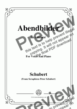 page one of Schubert-Abendbilder(Nocturne),D.650,in c minor,for Voice&Piano