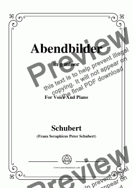 page one of Schubert-Abendbilder(Nocturne),D.650,in g minor,for Voice&Piano