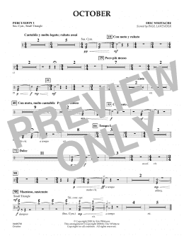 page one of October - Percussion 1 (arr. Paul Lavender) (Orchestra)
