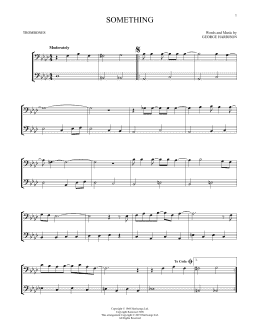 page one of Something (Trombone Duet)