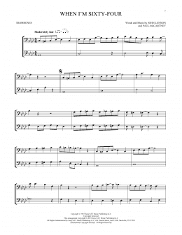 page one of When I'm Sixty-Four (Trombone Duet)
