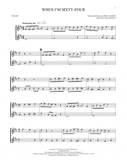 page one of When I'm Sixty-Four (Violin Duet)