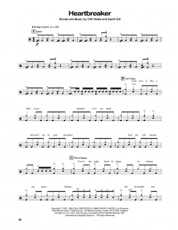 page one of Heartbreaker (Drums Transcription)