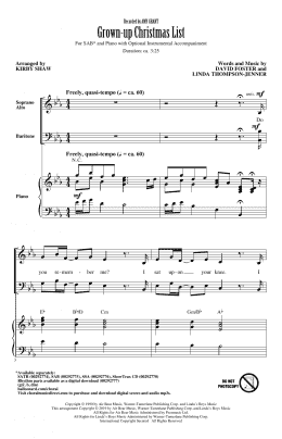 page one of Grown-Up Christmas List (arr. Kirby Shaw) (SAB Choir)