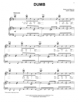 page one of Dumb (Piano, Vocal & Guitar Chords (Right-Hand Melody))
