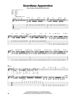 page one of Scentless Apprentice (Guitar Tab)