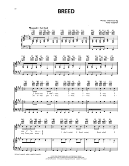 page one of Breed (Piano, Vocal & Guitar Chords (Right-Hand Melody))